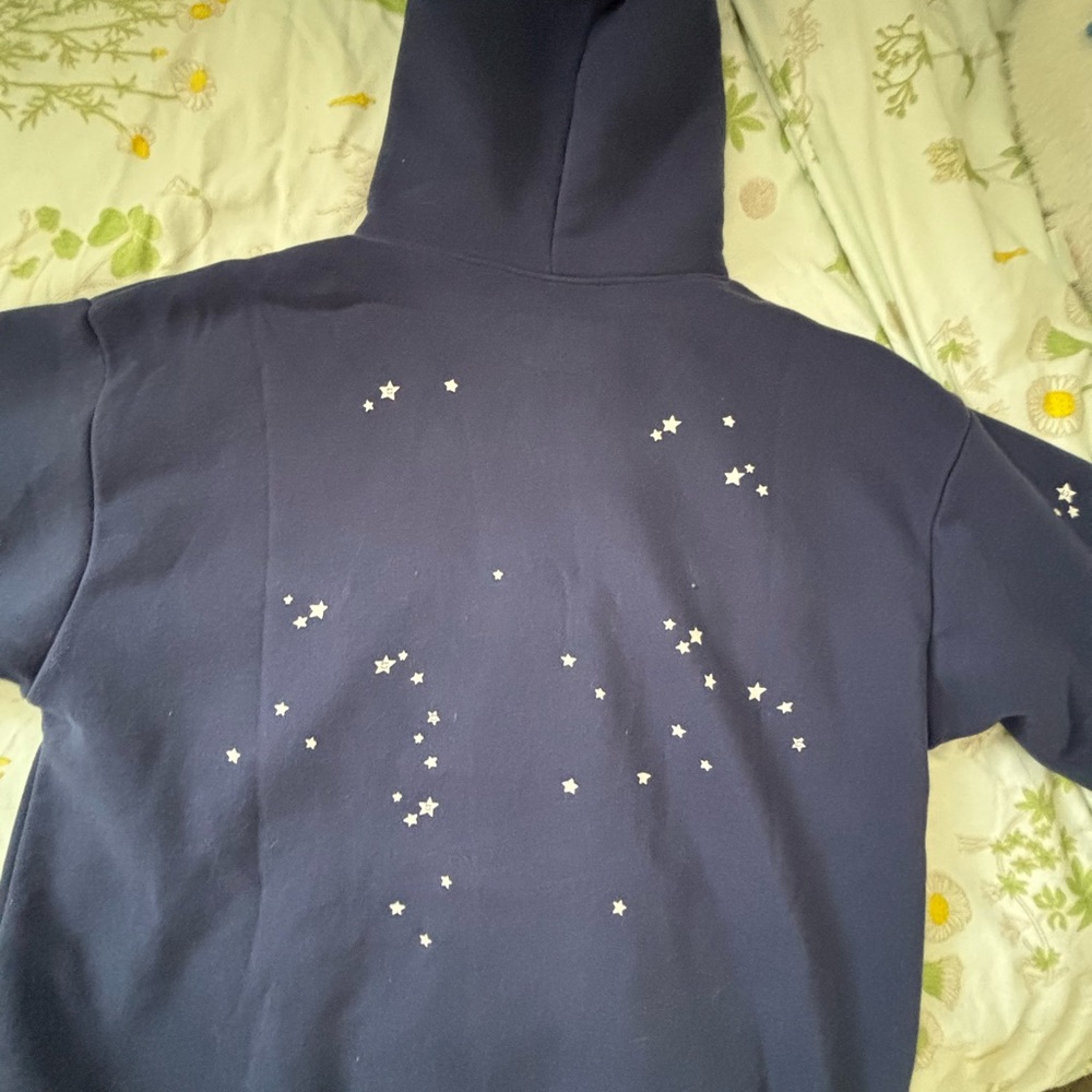 Mens Navy sp5der Hoodie with Pink Atlanta Design - Picture 2 of 4